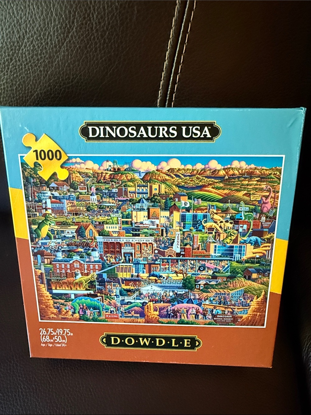 Dinosaurs USA 1000-Piece Jigsaw Puzzle by Dowdle.  Has poster